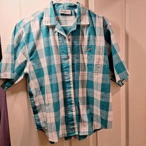Vintage Womens Partners Green Checkered Button Down Shirt